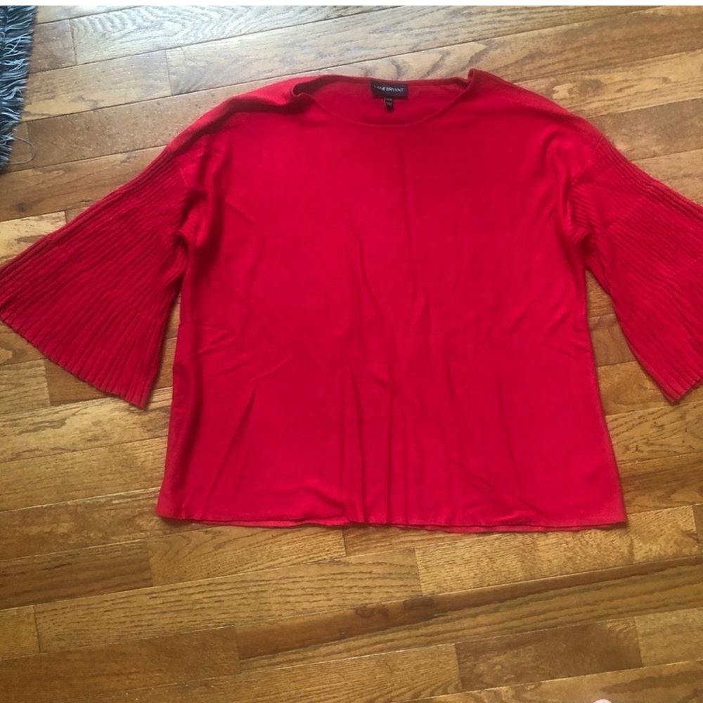 Lane Bryant Red Sweater with Bell Sleeves, Size 26/28